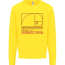 Fibonacci Spiral Mathematics Maths Science Kids Sweatshirt Jumper Yellow
