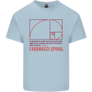 Fibonacci Spiral Mathematics Maths Science Kids T-Shirt Childrens Light Blue