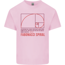 Fibonacci Spiral Mathematics Maths Science Kids T-Shirt Childrens Light Pink