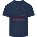 Fibonacci Spiral Mathematics Maths Science Kids T-Shirt Childrens Navy Blue