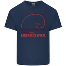 Fibonacci Spiral Mathematics Maths Science Kids T-Shirt Childrens Navy Blue