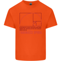 Fibonacci Spiral Mathematics Maths Science Kids T-Shirt Childrens Orange
