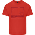 Fibonacci Spiral Mathematics Maths Science Kids T-Shirt Childrens Red