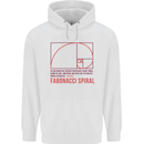Fibonacci Spiral Mathematics Maths Science Mens 80% Cotton Hoodie White
