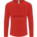 Fibonacci Spiral Mathematics Maths Science Mens Long Sleeve T-Shirt Red