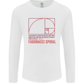 Fibonacci Spiral Mathematics Maths Science Mens Long Sleeve T-Shirt White