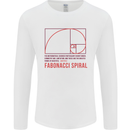 Fibonacci Spiral Mathematics Maths Science Mens Long Sleeve T-Shirt White