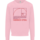 Fibonacci Spiral Mathematics Maths Science Mens Sweatshirt Jumper Light Pink