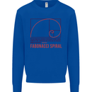 Fibonacci Spiral Mathematics Maths Science Mens Sweatshirt Jumper Royal Blue
