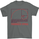 Fibonacci Spiral Mathematics Maths Science Mens T-Shirt 100% Cotton Charcoal