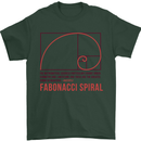 Fibonacci Spiral Mathematics Maths Science Mens T-Shirt 100% Cotton Forest Green