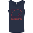 Fibonacci Spiral Mathematics Maths Science Mens Vest Tank Top Navy Blue