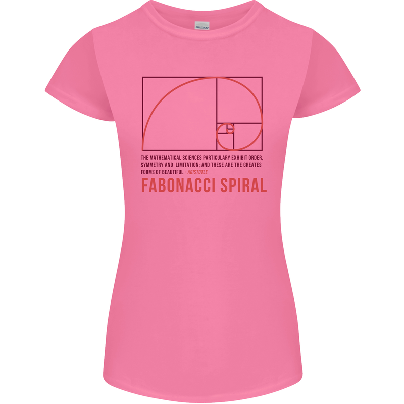 Fibonacci Spiral Mathematics Maths Science Womens Petite Cut T-Shirt Azalea