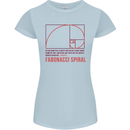 Fibonacci Spiral Mathematics Maths Science Womens Petite Cut T-Shirt Light Blue