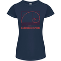 Fibonacci Spiral Mathematics Maths Science Womens Petite Cut T-Shirt Navy Blue