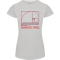 Fibonacci Spiral Mathematics Maths Science Womens Petite Cut T-Shirt Sports Grey