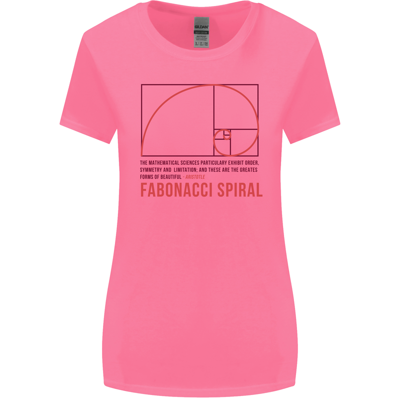 Fibonacci Spiral Mathematics Maths Science Womens Wider Cut T-Shirt Azalea