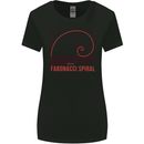 Fibonacci Spiral Mathematics Maths Science Womens Wider Cut T-Shirt Black