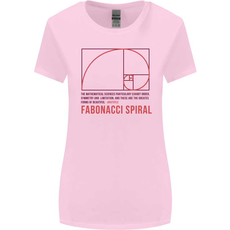 Fibonacci Spiral Mathematics Maths Science Womens Wider Cut T-Shirt Light Pink