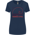 Fibonacci Spiral Mathematics Maths Science Womens Wider Cut T-Shirt Navy Blue