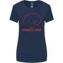 Fibonacci Spiral Mathematics Maths Science Womens Wider Cut T-Shirt Navy Blue