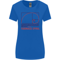 Fibonacci Spiral Mathematics Maths Science Womens Wider Cut T-Shirt Royal Blue
