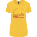 Fibonacci Spiral Mathematics Maths Science Womens Wider Cut T-Shirt Yellow