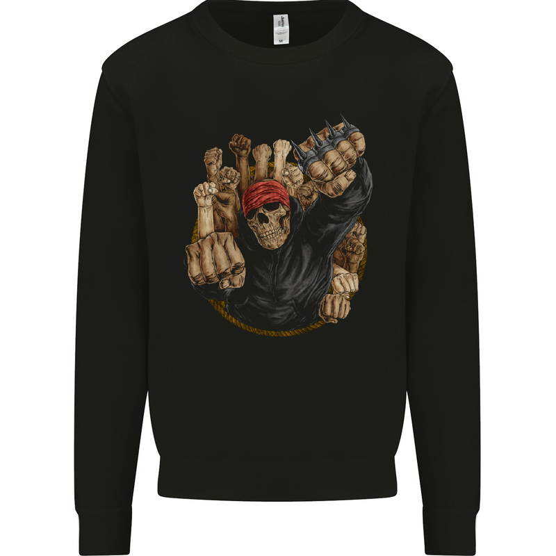 Fighting Spirit Revolution Anarchy Protest Mens Sweatshirt Jumper Black