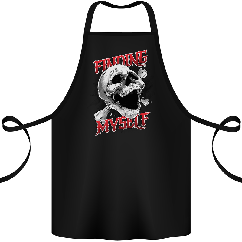 Finding Myself Skull Cotton Apron 100% Organic Black