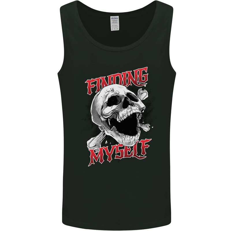 Finding Myself Skull Mens Vest Tank Top Black