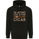 Fine Cigar Funny 40th 50th 60th 70th Birthday Mens 80% Cotton Hoodie Black