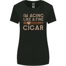 Fine Cigar Funny 40th 50th 60th 70th Birthday Womens Wider Cut T-Shirt Black