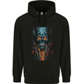 Fire From Hell Skull Mens 80% Cotton Hoodie Black