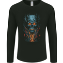 Fire From Hell Skull Mens Long Sleeve T-Shirt Black