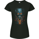 Fire From Hell Skull Womens Petite Cut T-Shirt Black