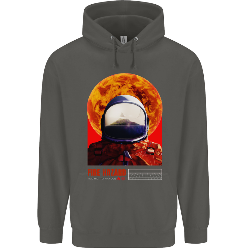 Fire Hazard Too Hot to Handle Astronaut Space Childrens Kids Hoodie Storm Grey
