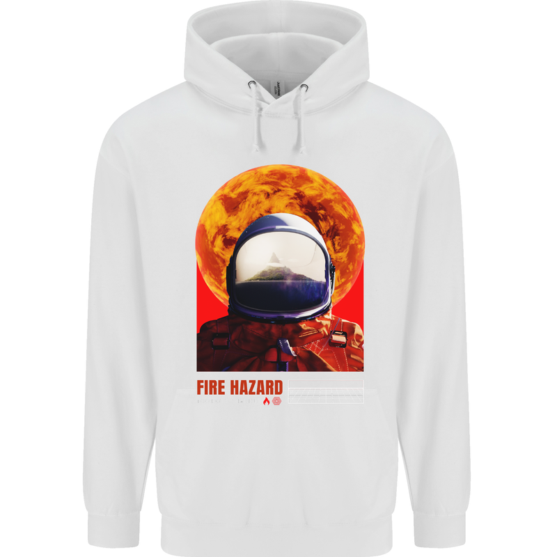 Fire Hazard Too Hot to Handle Astronaut Space Childrens Kids Hoodie White