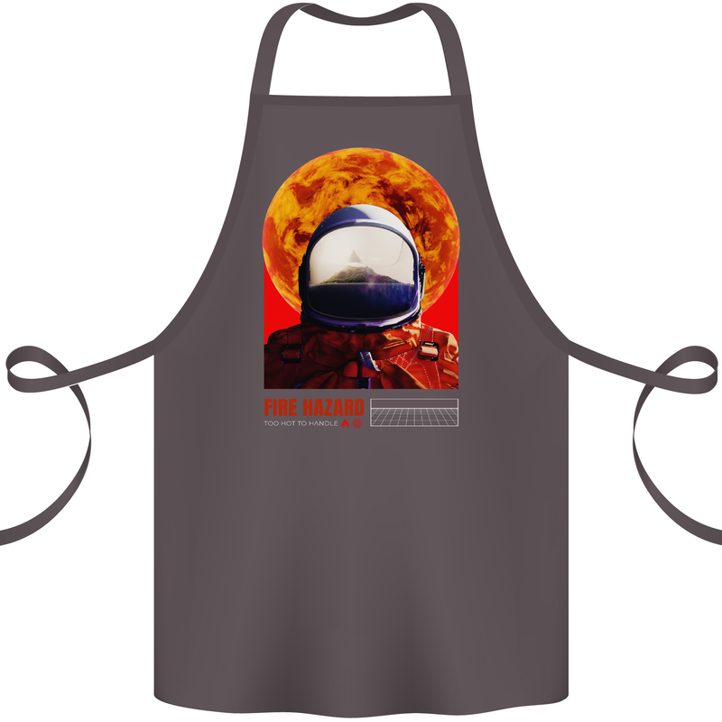 Fire Hazard Too Hot to Handle Astronaut Space Cotton Apron 100% Organic Dark Grey