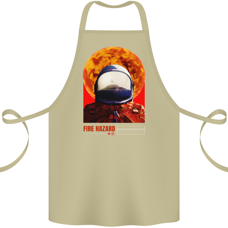 Fire Hazard Too Hot to Handle Astronaut Space Cotton Apron 100% Organic Khaki