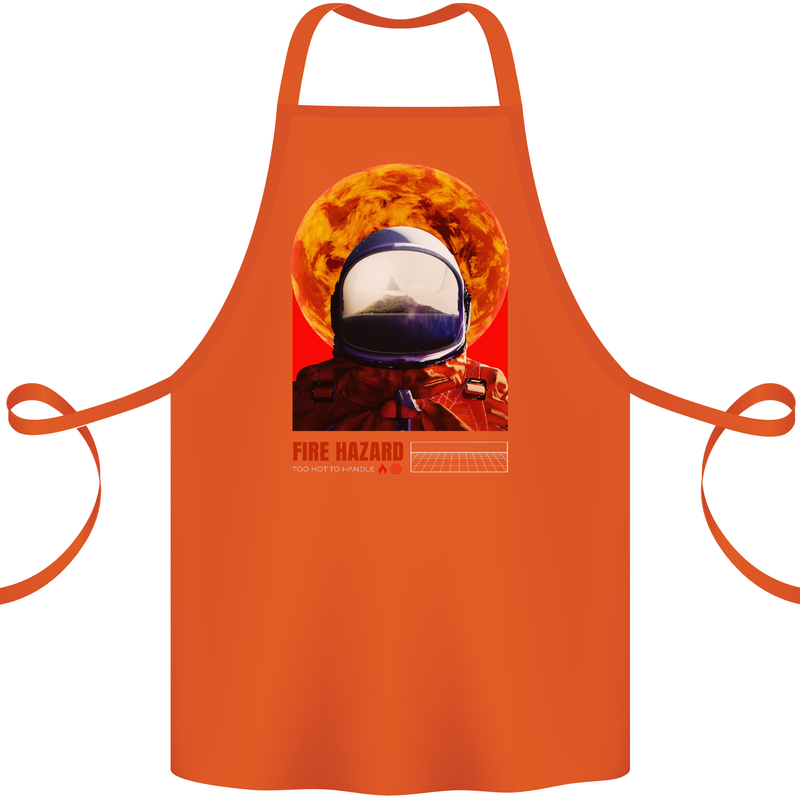 Fire Hazard Too Hot to Handle Astronaut Space Cotton Apron 100% Organic Orange