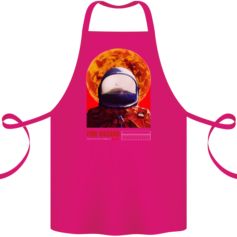 Fire Hazard Too Hot to Handle Astronaut Space Cotton Apron 100% Organic Pink