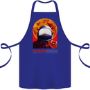 Fire Hazard Too Hot to Handle Astronaut Space Cotton Apron 100% Organic Royal Blue