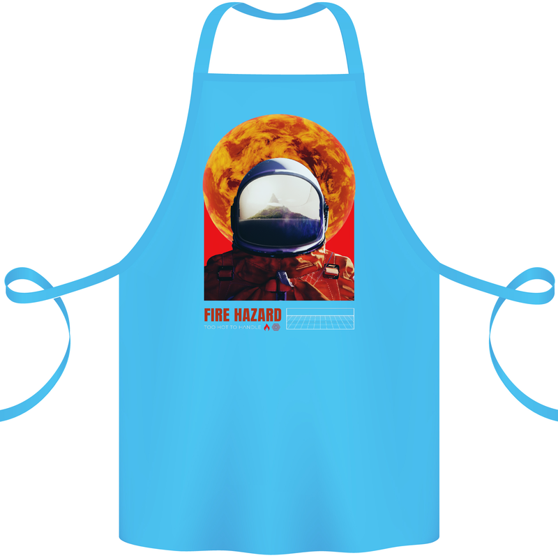 Fire Hazard Too Hot to Handle Astronaut Space Cotton Apron 100% Organic Turquoise