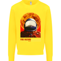Fire Hazard Too Hot to Handle Astronaut Space Kids Sweatshirt Jumper Yellow