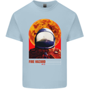 Fire Hazard Too Hot to Handle Astronaut Space Kids T-Shirt Childrens Light Blue