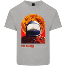 Fire Hazard Too Hot to Handle Astronaut Space Kids T-Shirt Childrens Sports Grey