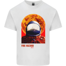 Fire Hazard Too Hot to Handle Astronaut Space Kids T-Shirt Childrens White