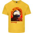 Fire Hazard Too Hot to Handle Astronaut Space Kids T-Shirt Childrens Yellow