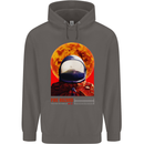 Fire Hazard Too Hot to Handle Astronaut Space Mens 80% Cotton Hoodie Charcoal