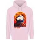 Fire Hazard Too Hot to Handle Astronaut Space Mens 80% Cotton Hoodie Light Pink